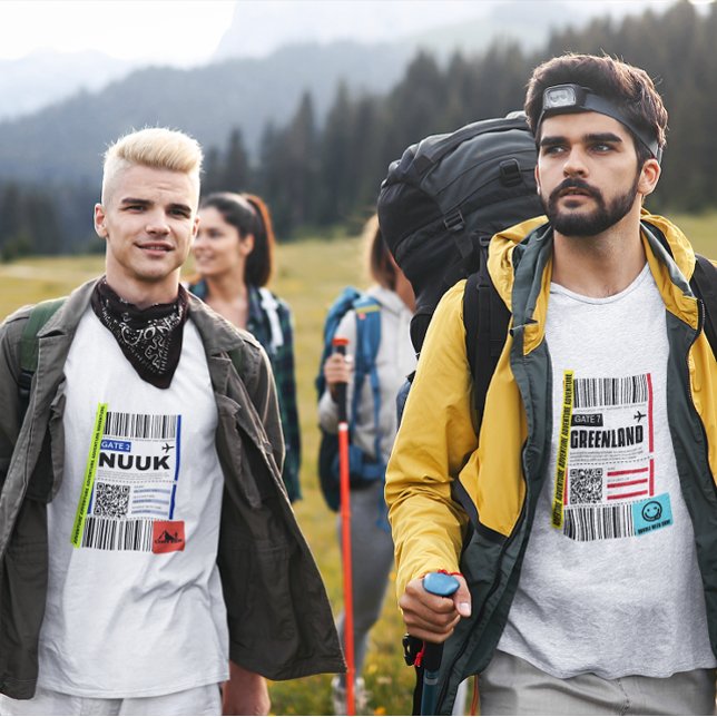Camiseta Etiqueta de Viagem do Árctico de Groenlândia Nuuk (Criador carregado)