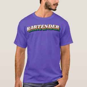 Camiseta Etiqueta De Vintagem Retroativa Do Barman Para A M