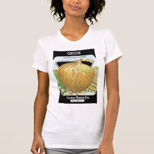 Camiseta Etiqueta do pacote da semente da cebola