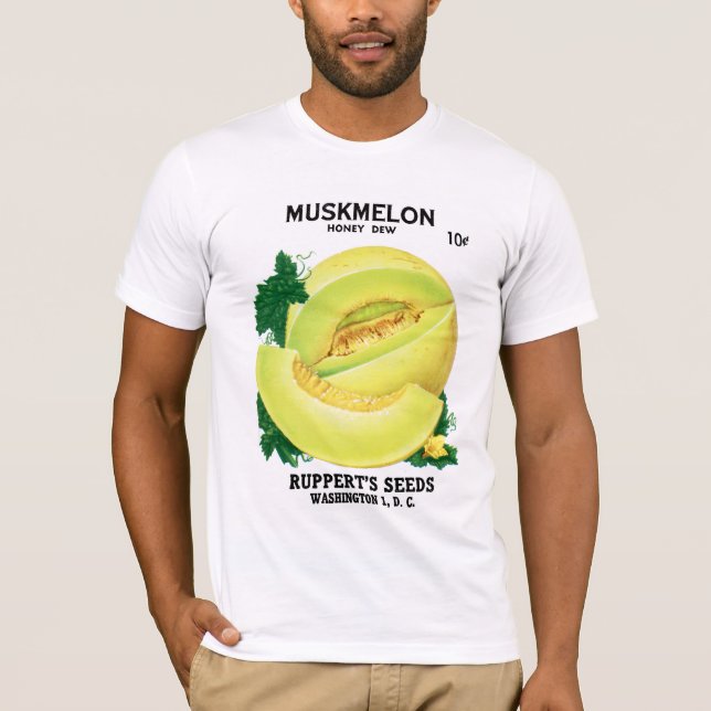 Camiseta Etiqueta do pacote da semente do Muskmelon (Frente)