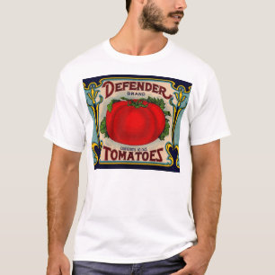 Camiseta etiqueta dos tomates da marca do defensor dos