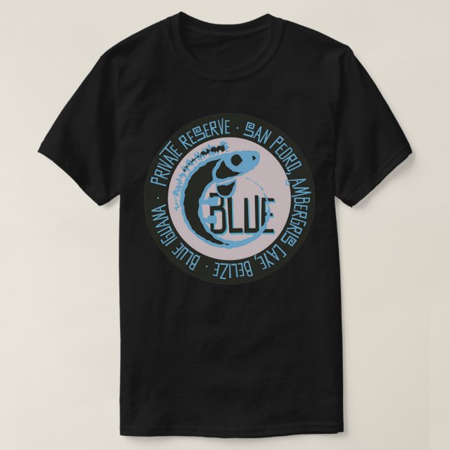 Camiseta Etiqueta Privada Iguana Azul (Frente do Design)