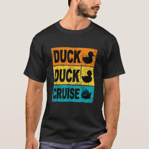 Camiseta Etiquetas de Cruzeiro de Pato Retro Caribe Férias