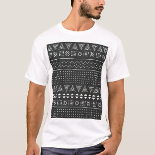 Camiseta Etnia tribal: padrão branco negro.