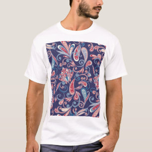 Camiseta Étnico Floral: Abstrato Oriental sem carne.