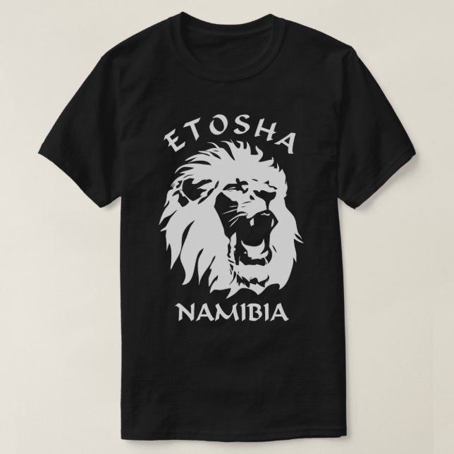 Camiseta Etosha National Park Namibia Lion Face (Frente do Design)