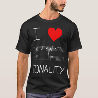 Camiseta Eu <3 tonalidade acorde de Tristan (linhas brancas