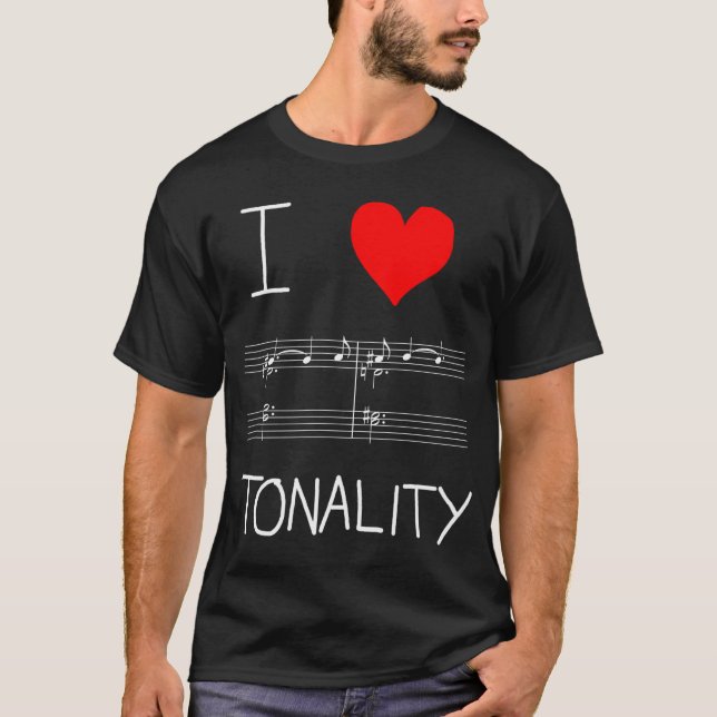 Camiseta Eu <3 tonalidade acorde de Tristan (linhas brancas (Frente)