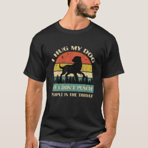 Camiseta Eu abraço meu cachorro para não picar Pessoas na