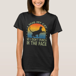 Camiseta Eu Abraço Meu Gato Para Não Dar Socos na Garganta