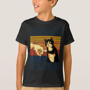 Camiseta Eu Abraço Meu Gato Para Não Dar Socos na Garganta 