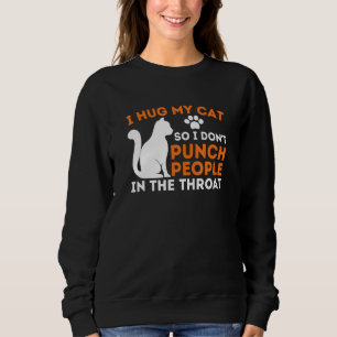 Camiseta Eu Abraço Meu Gato Para Não Dar Socos nas Pessoas 