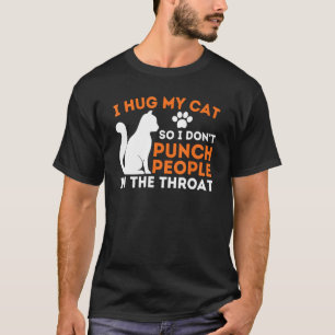 Camiseta Eu abraço meu gato para não picar Pessoas - Kitten