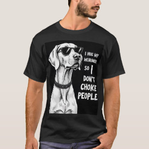 Camiseta Eu Abraço Meu Weimaraner Para Não Estrangular as P