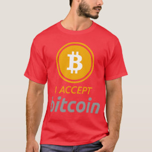 Camiseta Eu Aceito Bitcoin Aceito Aqui citação 80s natureza