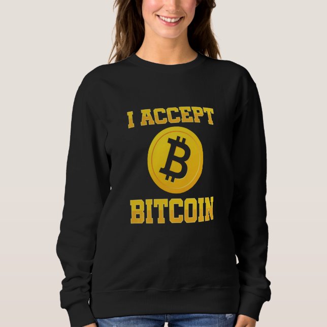 Camiseta Eu Aceito Moeda Criptográfica Btc Moeda Btc Moeda  (Frente)