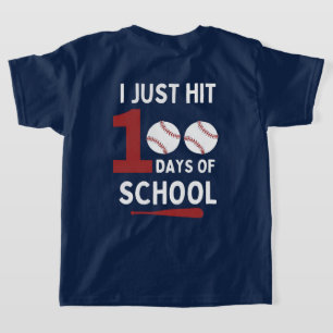 Camiseta Eu acertei 100 dias de beisebol na escola na frent