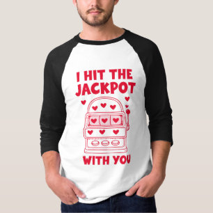 Camiseta Eu Acertei o Jackpot Com Você Engraçado
