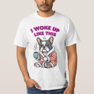 Camiseta Eu acordei assim Bulldogue Francês Café Mal-humora