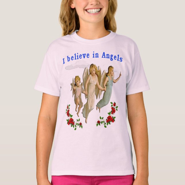 Camiseta Eu acredito em anjos (Frente)