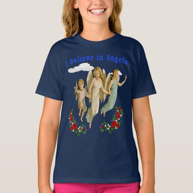 Camiseta Eu acredito em anjos (Frente)