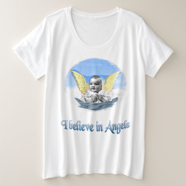 Camiseta Eu acredito em Anjos (Frente do Design)