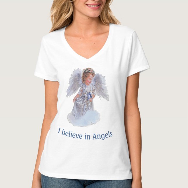 Camiseta Eu acredito em Anjos (Frente)
