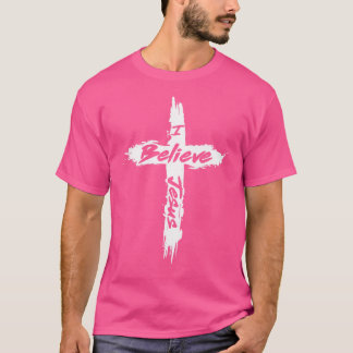 Camiseta Eu Acredito Em Jesus Christian Cross Yahweh E