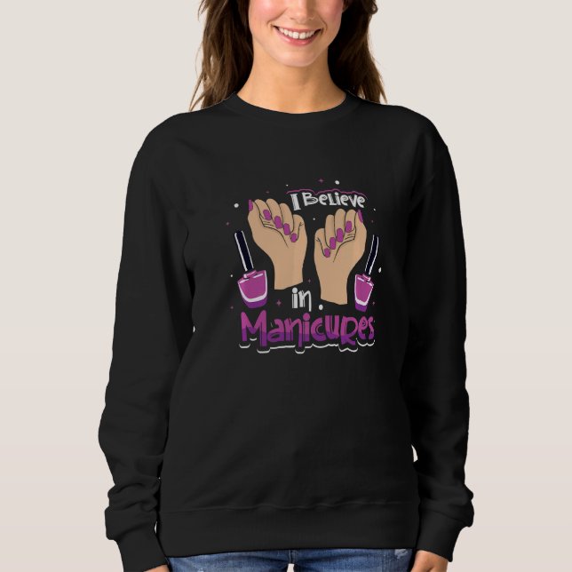 Camiseta Eu Acredito em Manicure  Técnico de Unhas Esmalte (Frente)