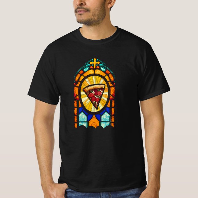 Camiseta Eu acredito em pizza (Frente)