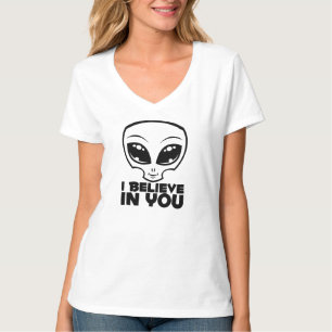 Camiseta Eu Acredito Em Você, Alien da Linha Negra