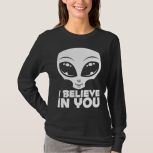 Camiseta Eu Acredito em Você Alien Em Branco
