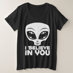 Camiseta Eu Acredito em Você Alien Em Branco