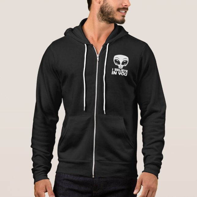 Camiseta Eu Acredito em Você Alien Em Branco (Frente)