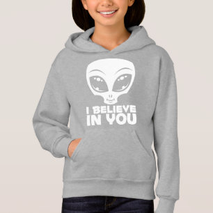 Camiseta Eu Acredito Em Você Alien Em Branco