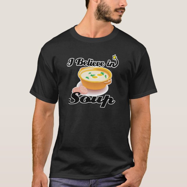 Camiseta eu acredito na sopa (Frente)