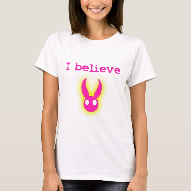 Camiseta Eu acredito (no coelhinho da Páscoa) (Frente)