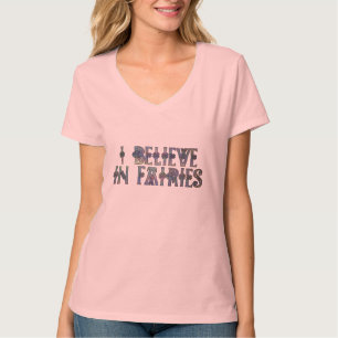 Camiseta Eu acredito no design celta do nó das fadas