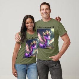 Camiseta Eu acredito no maravilhoso! (Dragão de Fada Roxo)