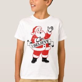 Camiseta Eu acredito no Papai Noel - arte retrô
