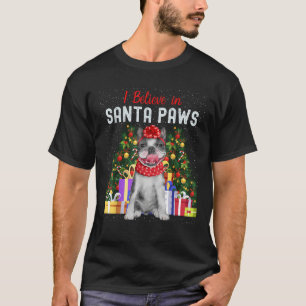 Camiseta Eu Acredito no Papai Noel Patas de Cachorro Francê