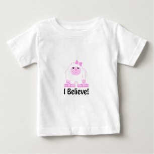 Camiseta Eu acredito o Yeti bonito da menina dos desenhos