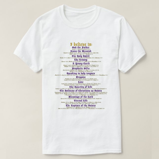 Camiseta Eu Acredito... versão 2 (Frente do Design)