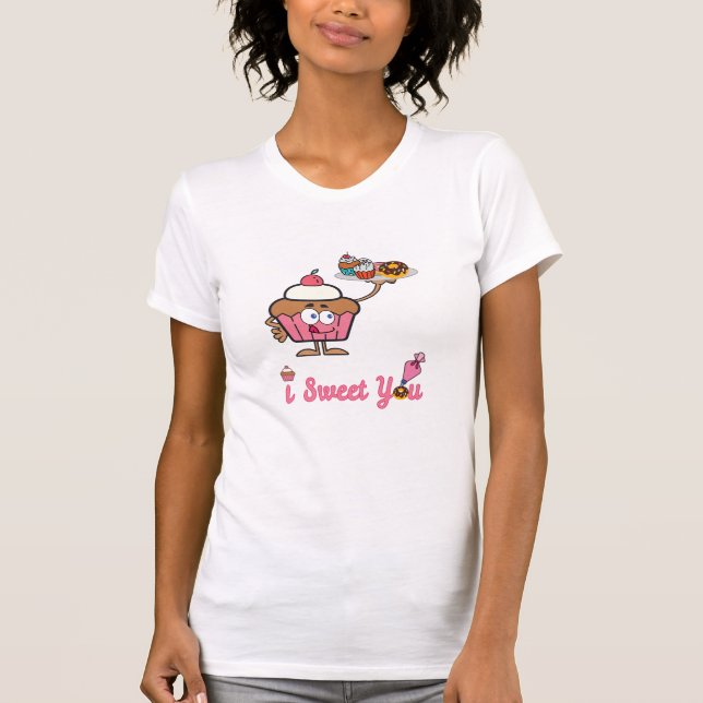 Camiseta Eu Adoço Você com um Cupcake (Frente)