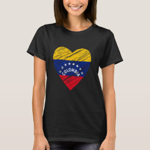Camiseta Eu adoro a bandeira nacional da Colômbia. Orgulho
