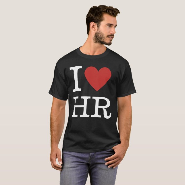 Camiseta Eu ❤️ Adoro a Camisa-T de Homens do HR - Para Func (Frente Completa)