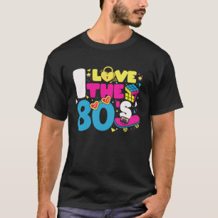 Camiseta Eu adoro a festa da imagem de cores do coração dos