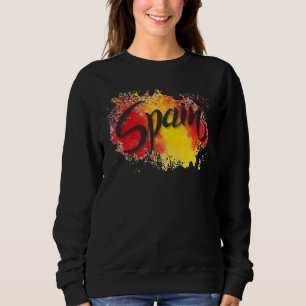 Camiseta Eu adoro a ilustração da bandeira Espanha Art Barc