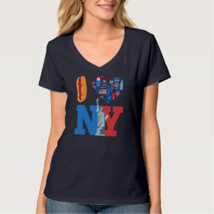 Camiseta Eu adoro a lembrança de Nova York NY Gift Hot dog