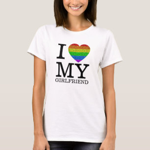 Camiseta Eu adoro a minha bandeira namorada LGBT no dia dos